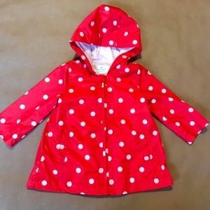 Kate Spade red polka dot rain coat 12 M to 2T